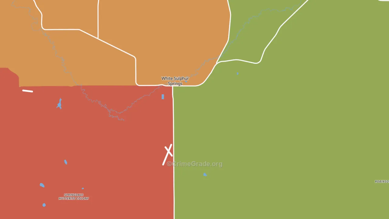 Meagher County, MT Map of Robbery Rates