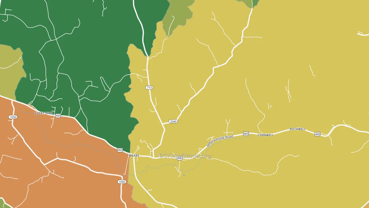 Means, KY Map of Robbery Rates