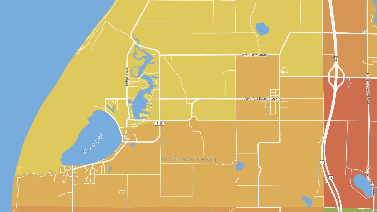 Mears, MI Map of Robbery Rates