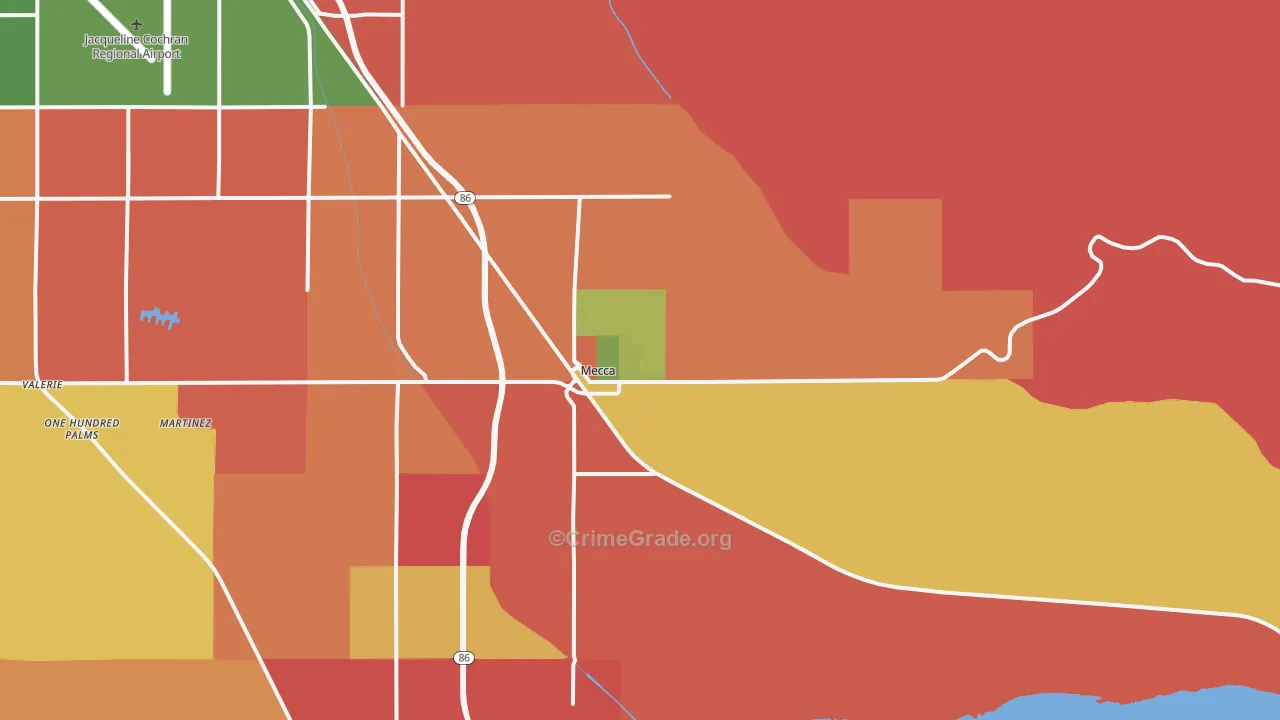 Mecca, CA Map of Robbery Rates