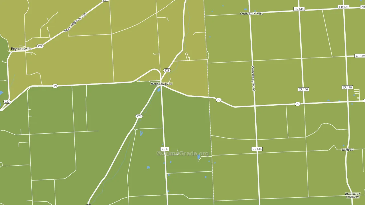 Mecklenburg, NY Map of Robbery Rates