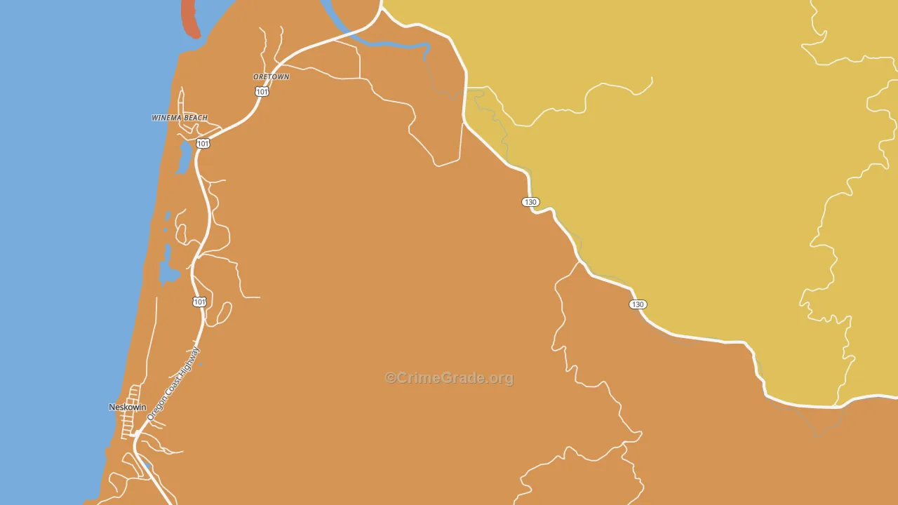 Meda, OR Map of Robbery Rates
