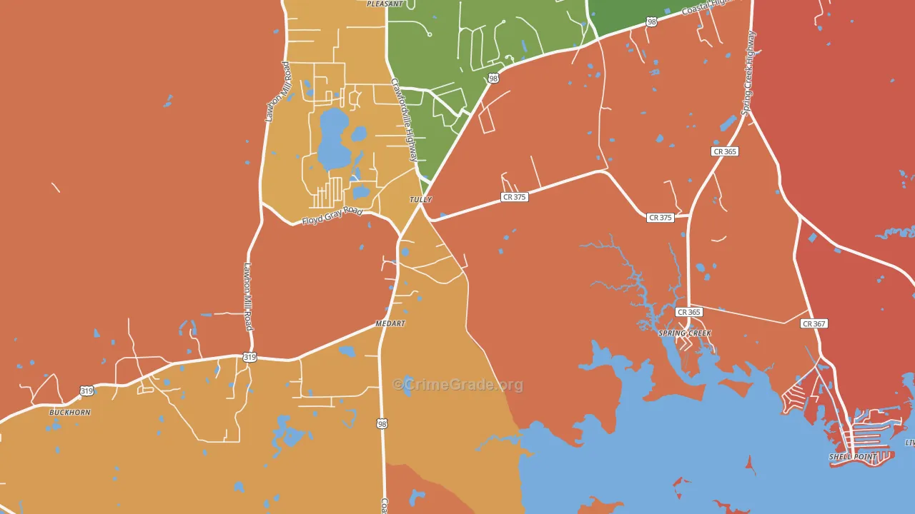Medart, FL Map of Robbery Rates