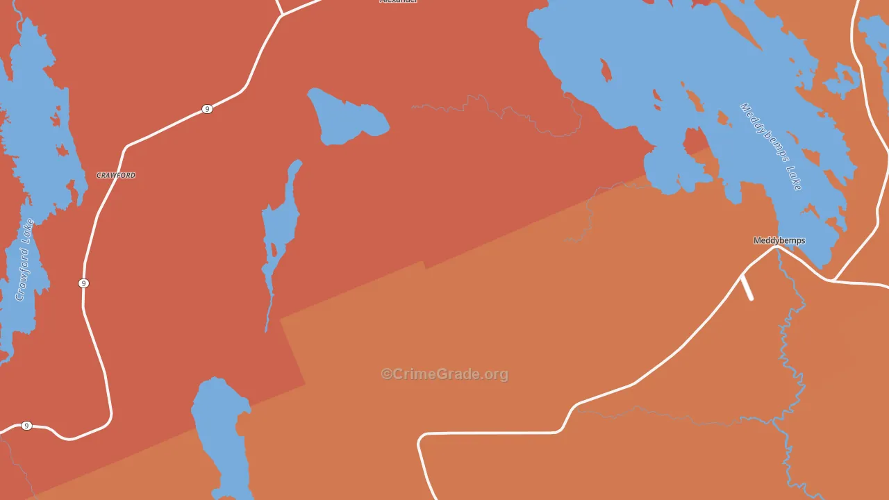 Meddybemps, ME Map of Robbery Rates