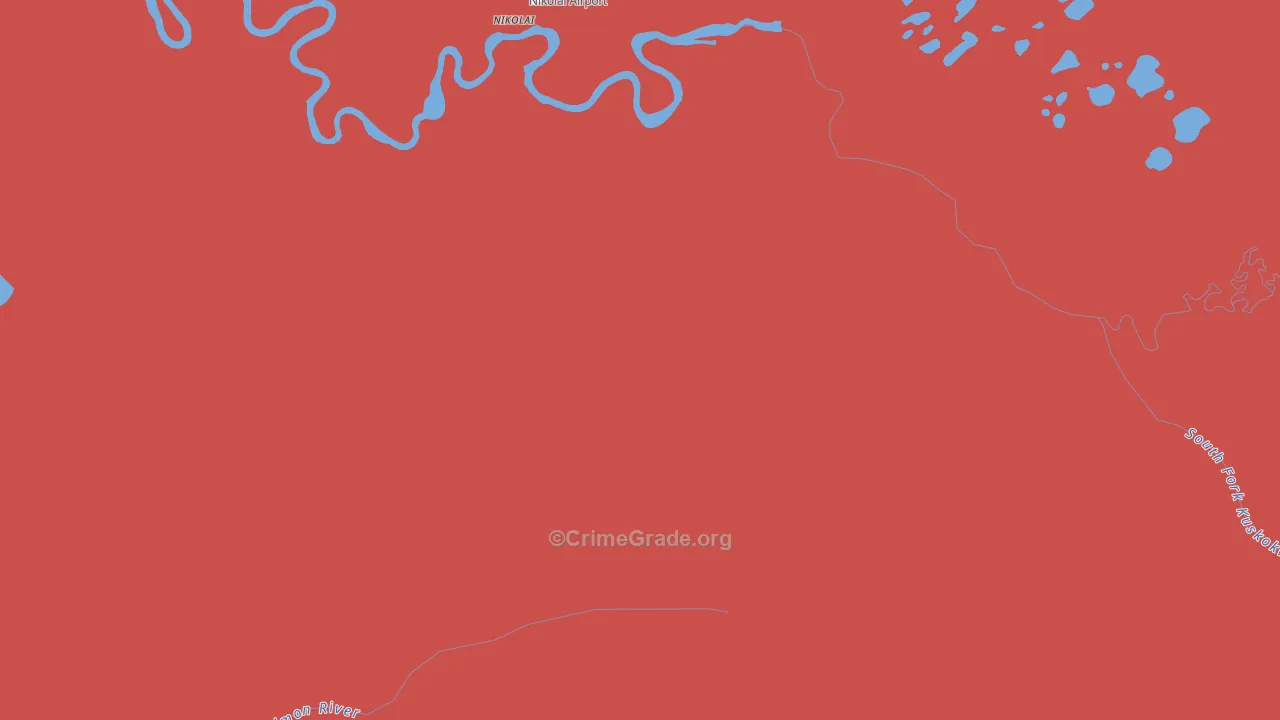 Medfra, AK Map of Robbery Rates