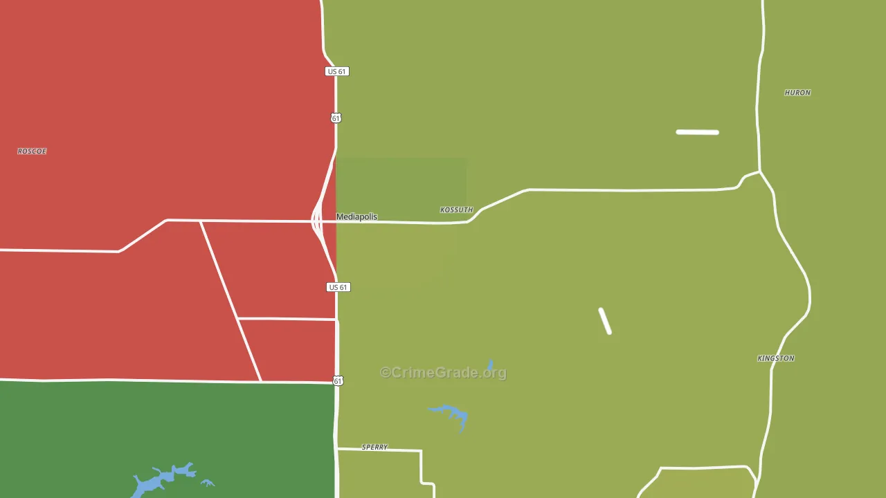 Mediapolis, IA Map of Robbery Rates