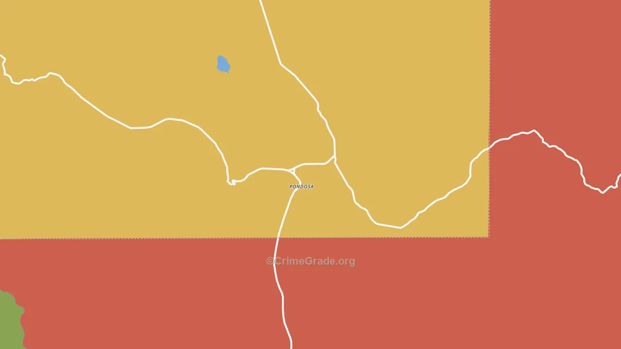 Medical Springs, OR Map of Robbery Rates