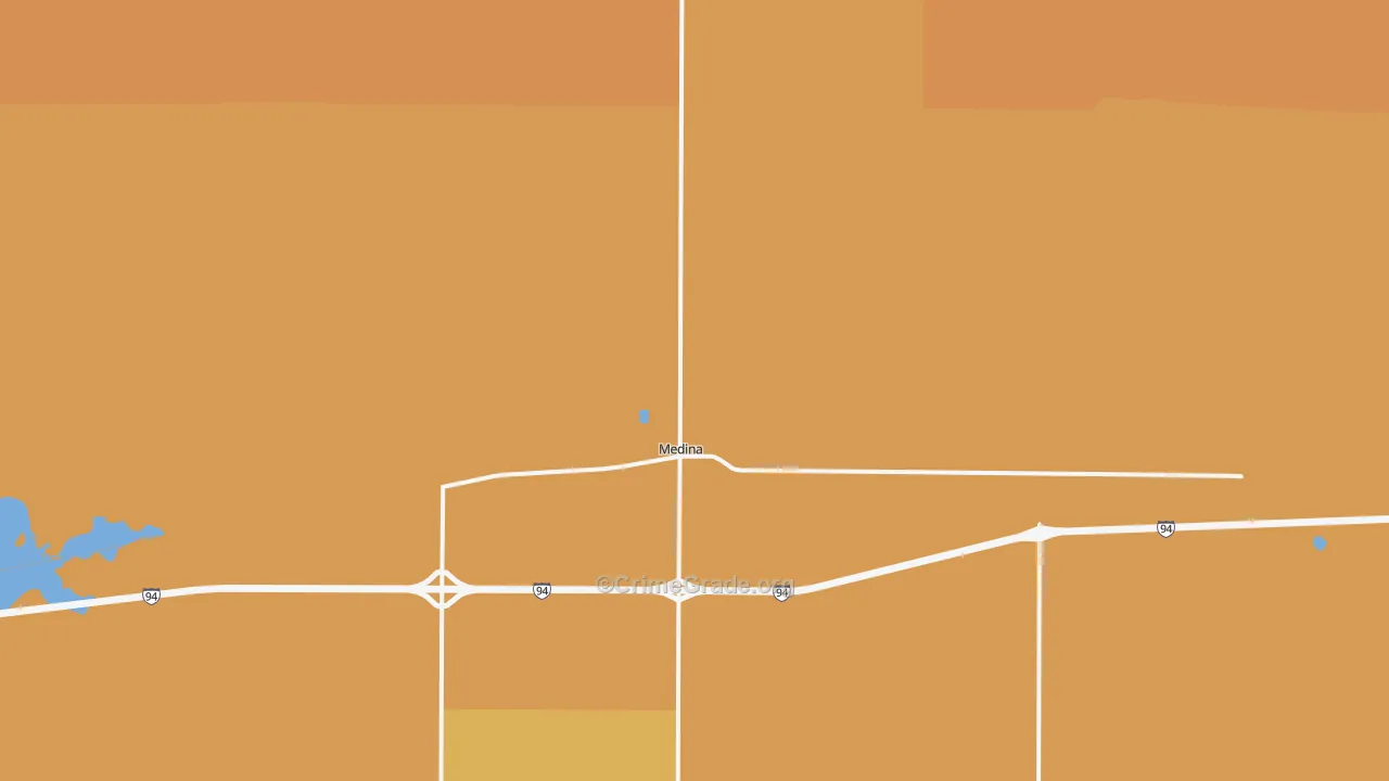 Medina, ND Map of Robbery Rates