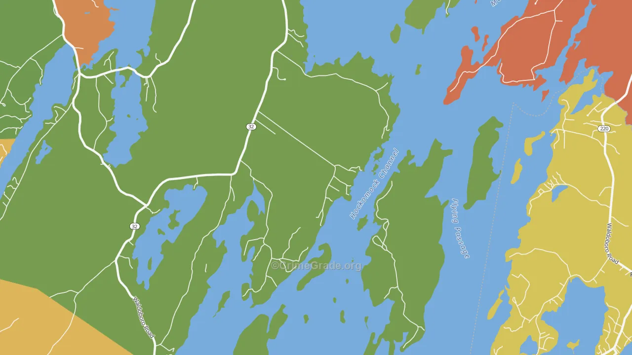 Medomak, ME Map of Robbery Rates