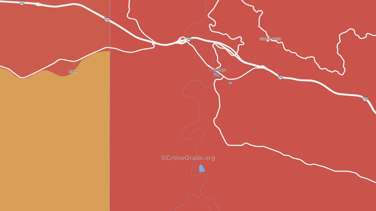 Medora, ND Map of Robbery Rates