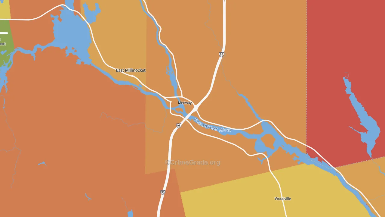 Medway, ME Map of Robbery Rates