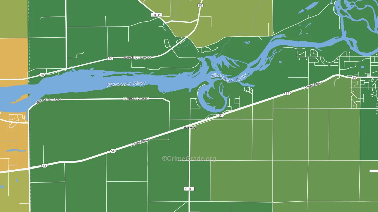 Meehan, WI Map of Robbery Rates