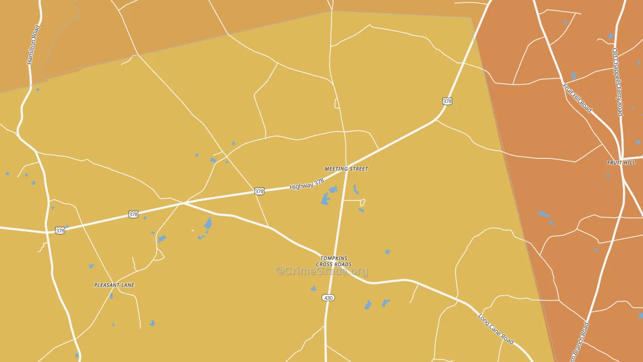 Meeting Street, SC Map of Robbery Rates