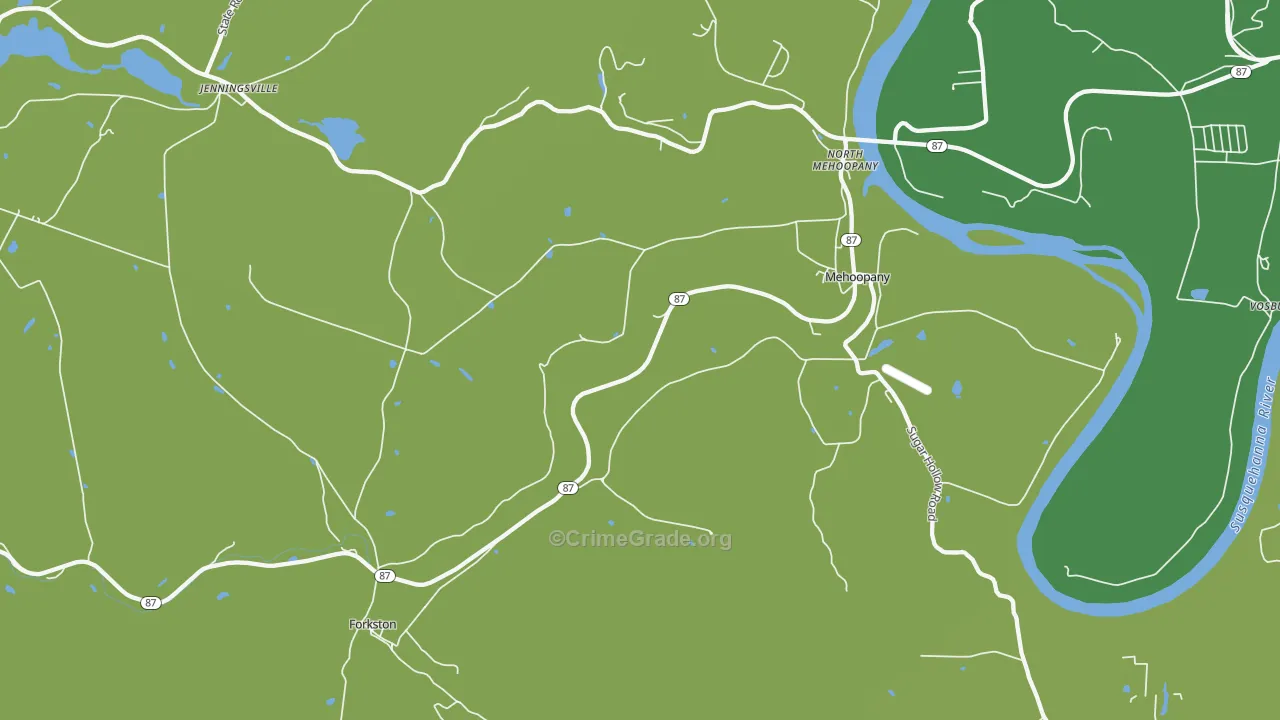 Mehoopany, PA Map of Robbery Rates