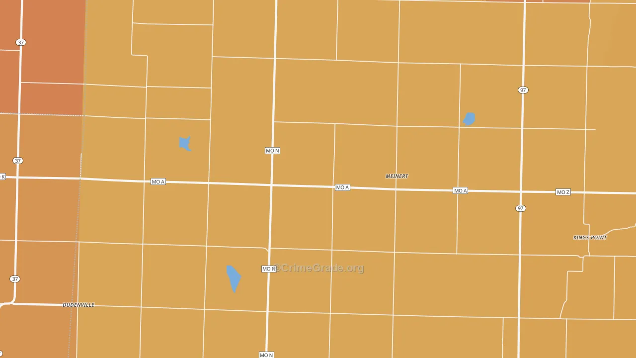 Meinert, MO Map of Robbery Rates