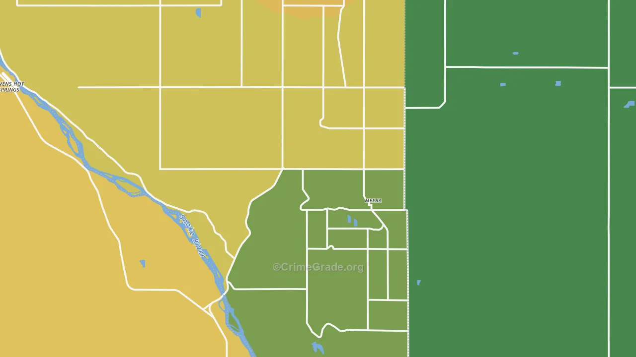 Melba, ID Map of Robbery Rates