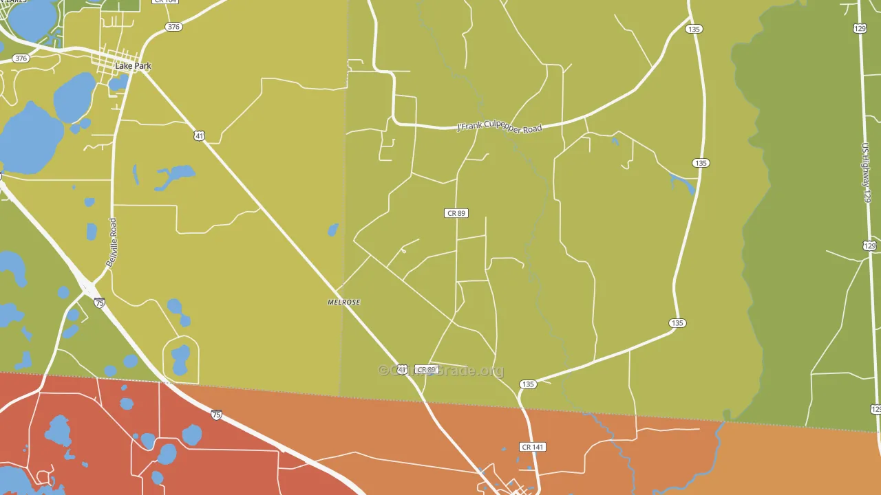 Melrose, GA Map of Robbery Rates