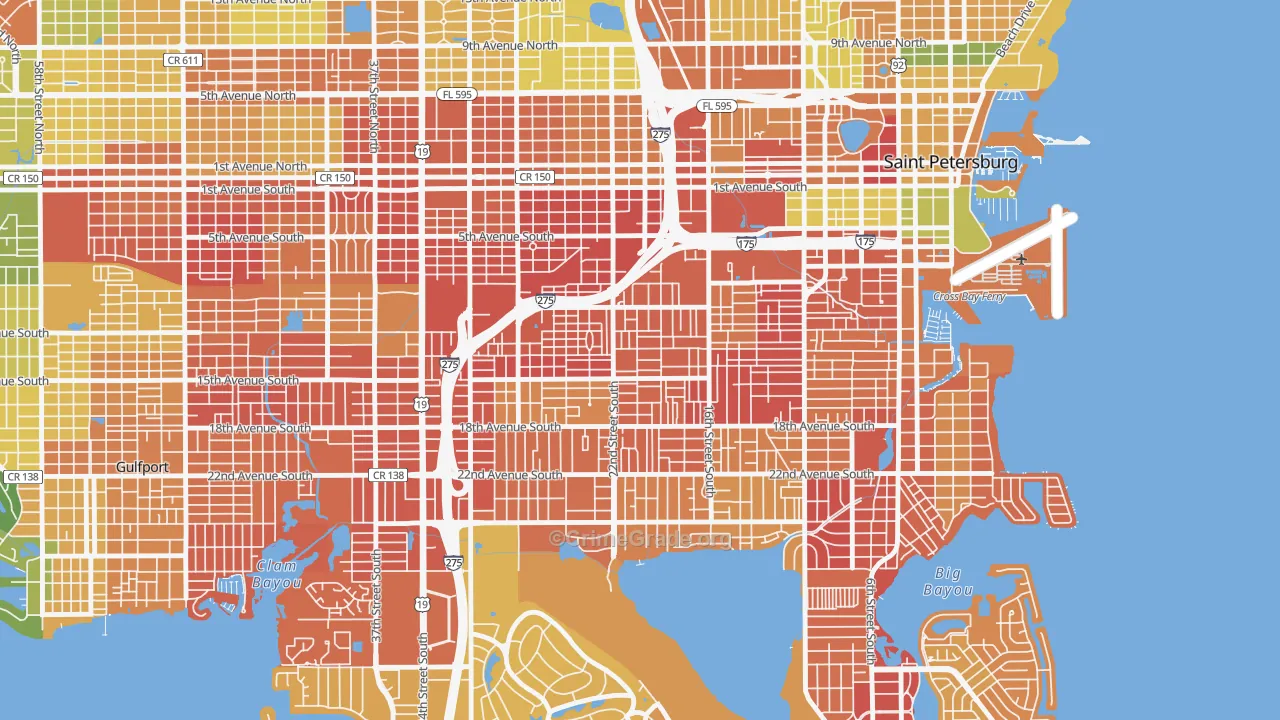 Melrose Mercy, St. Petersburg, FL Map of Robbery Rates