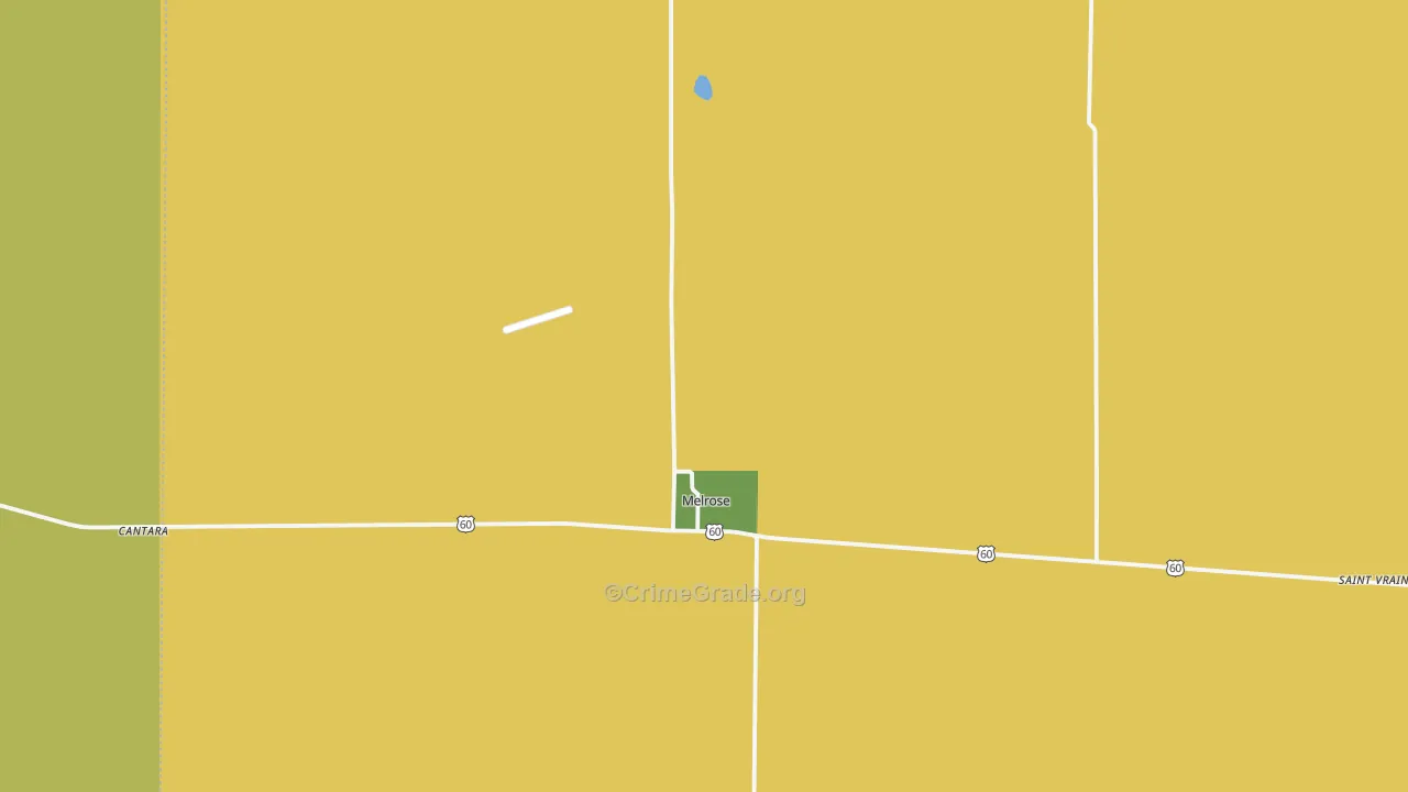 Melrose, NM Map of Robbery Rates