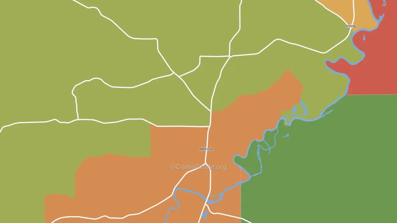 Melrose, WI Map of Robbery Rates