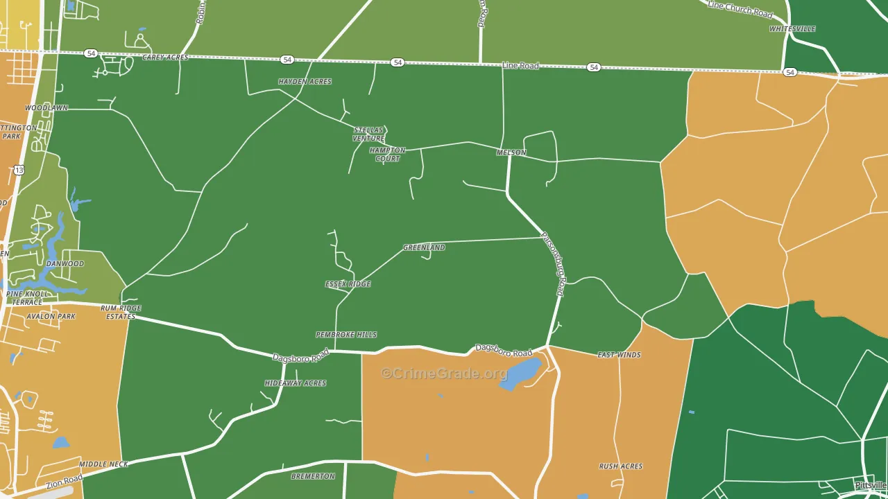 Melson, MD Map of Robbery Rates