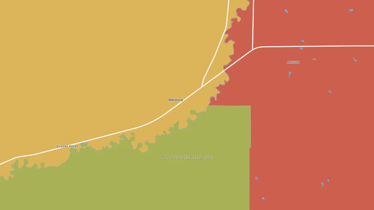 Melstone, MT Map of Robbery Rates
