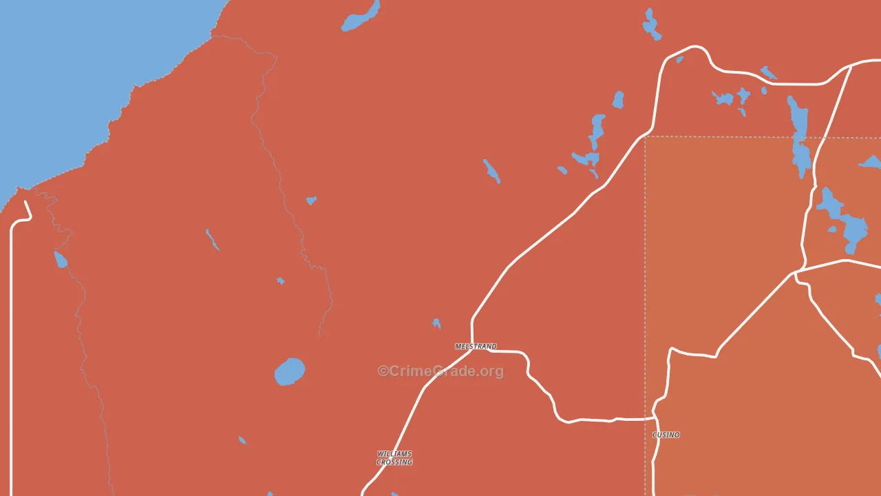 Melstrand, MI Map of Robbery Rates