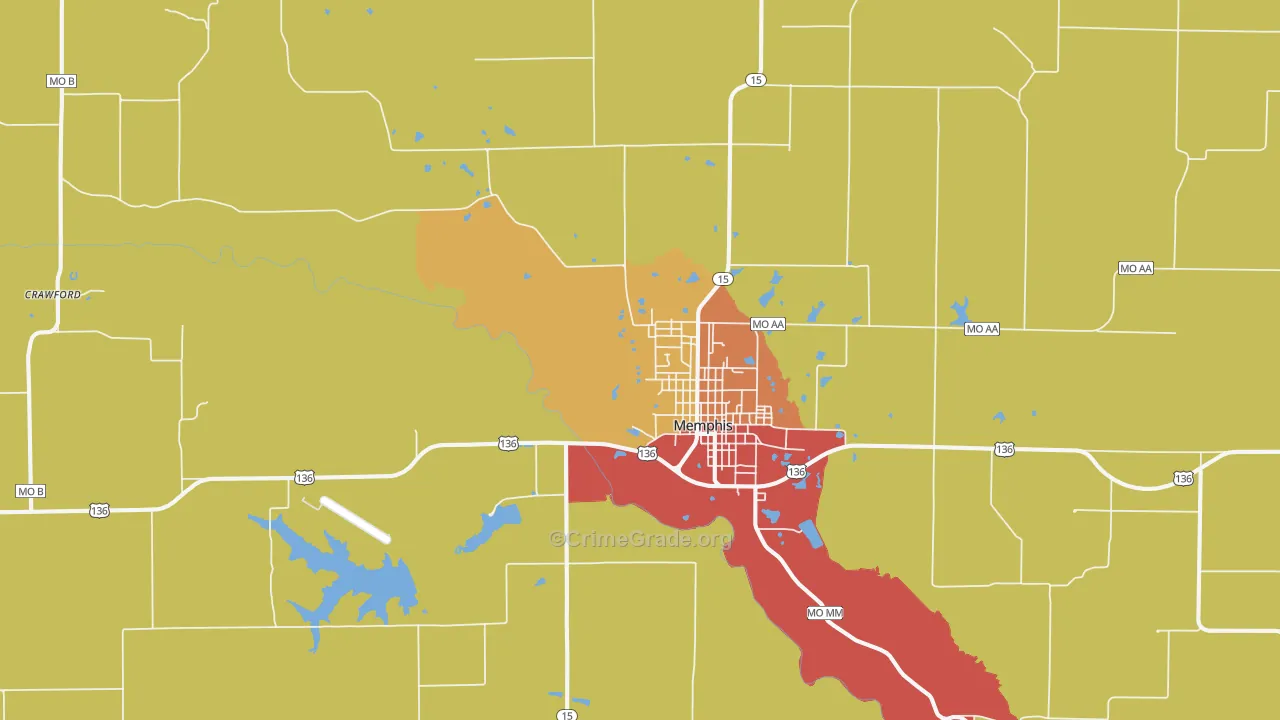 Memphis, MO Map of Robbery Rates