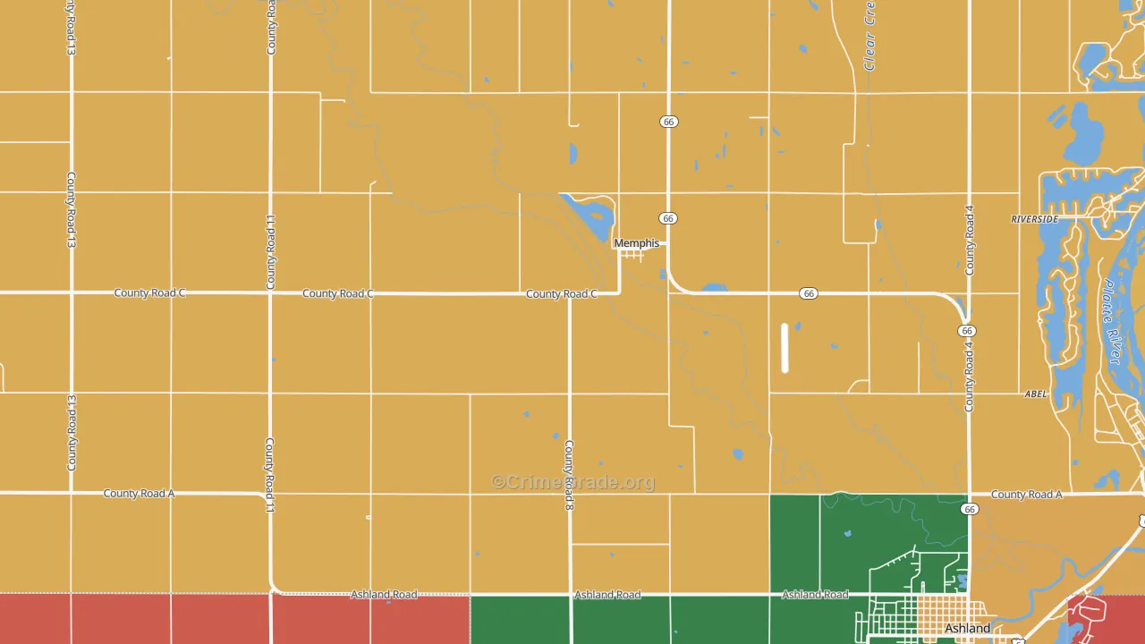 Memphis, NE Map of Robbery Rates