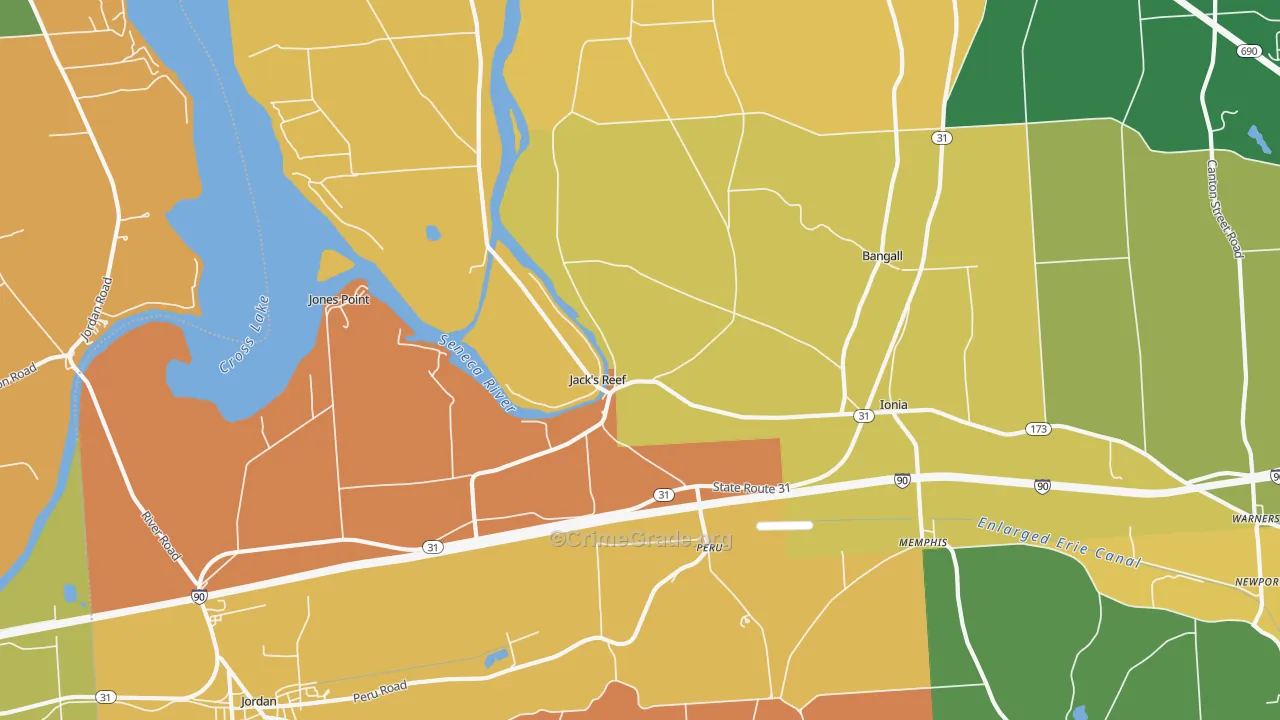 Memphis, NY Map of Robbery Rates