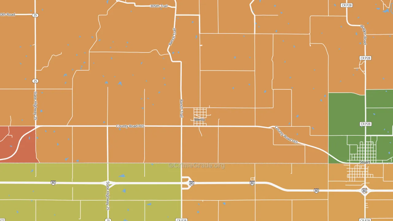 Menlo, IA Map of Robbery Rates