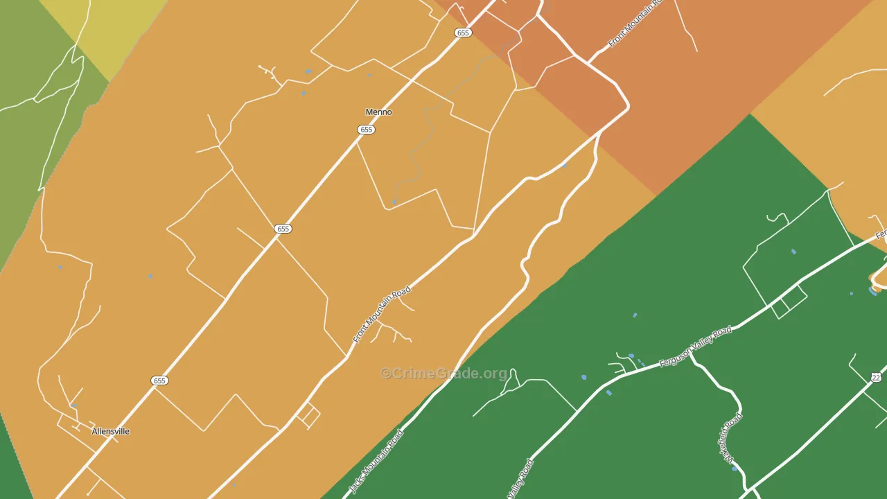 Menno, PA Map of Robbery Rates
