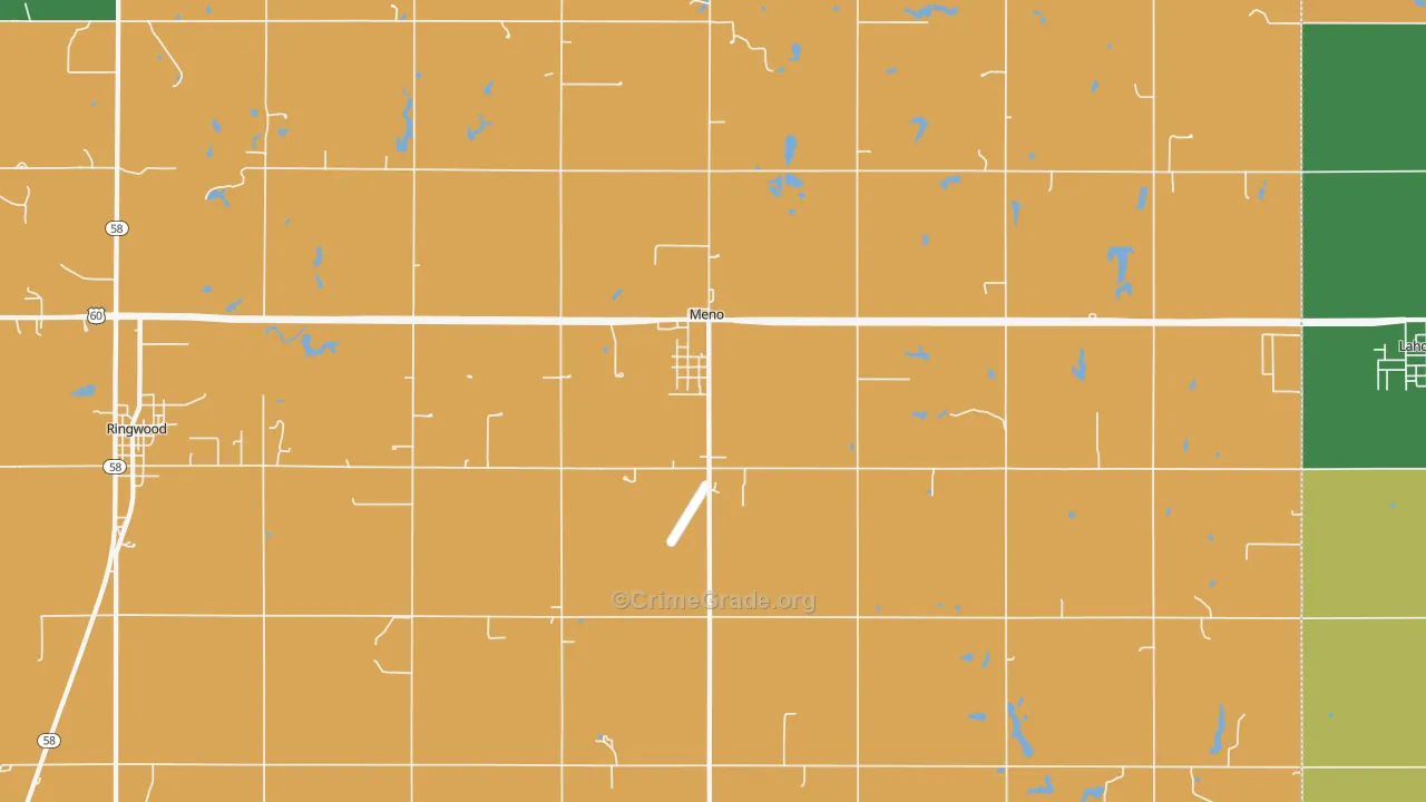 Meno, OK Map of Robbery Rates