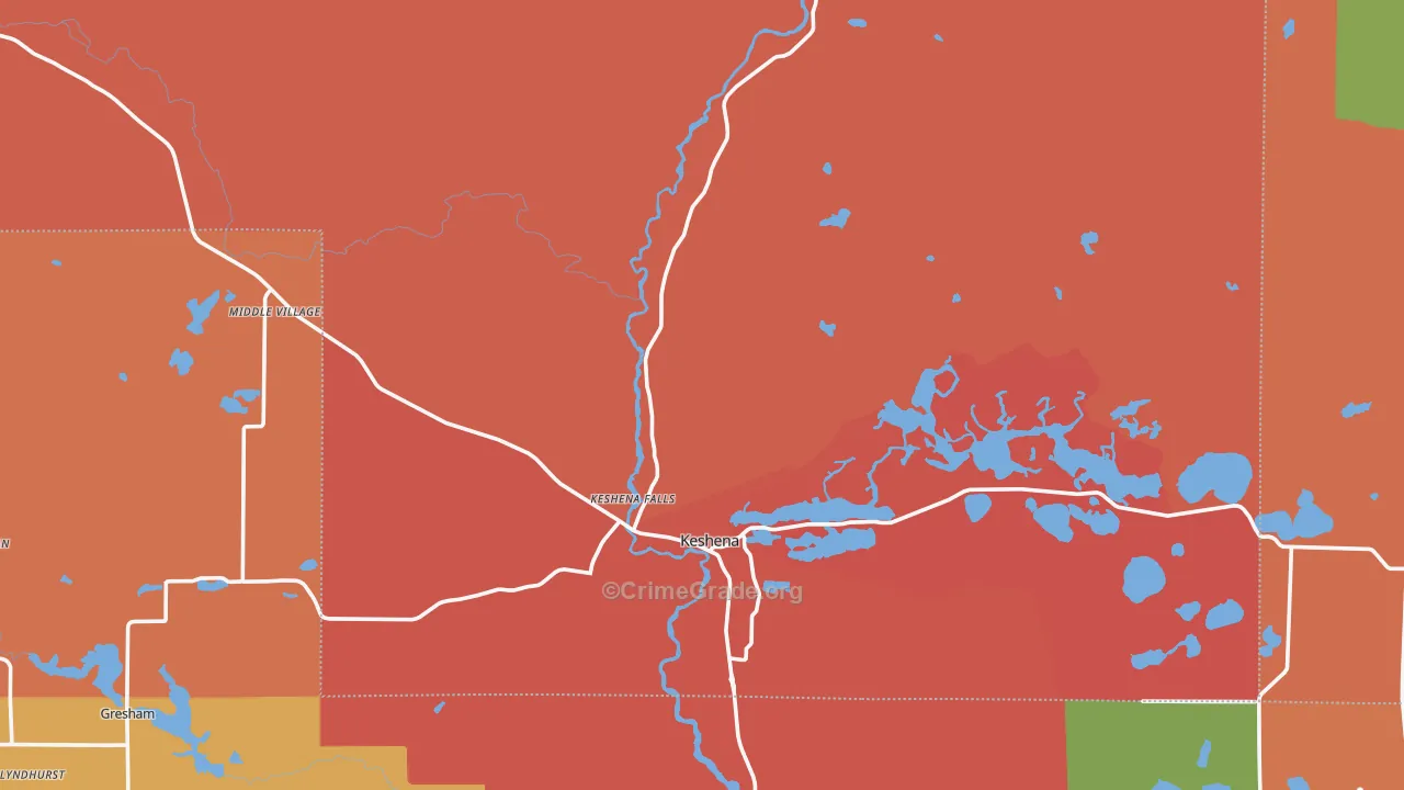 Menominee County, WI Map of Robbery Rates