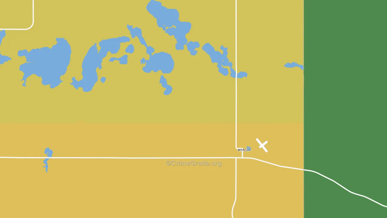 Mercer, ND Map of Robbery Rates