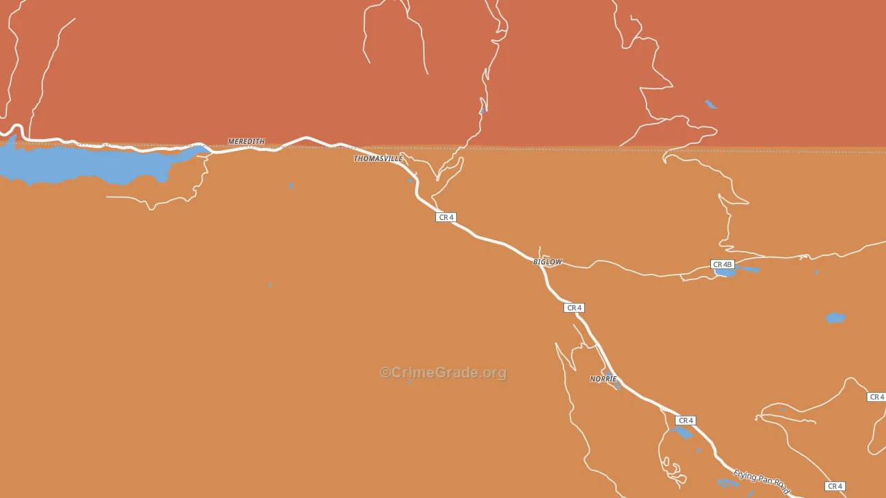 Meredith, CO Map of Robbery Rates