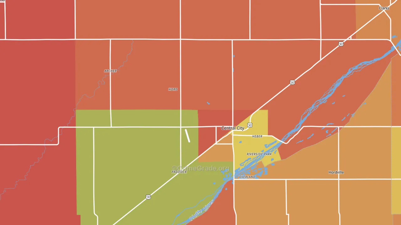 Merrick County, NE Map of Robbery Rates