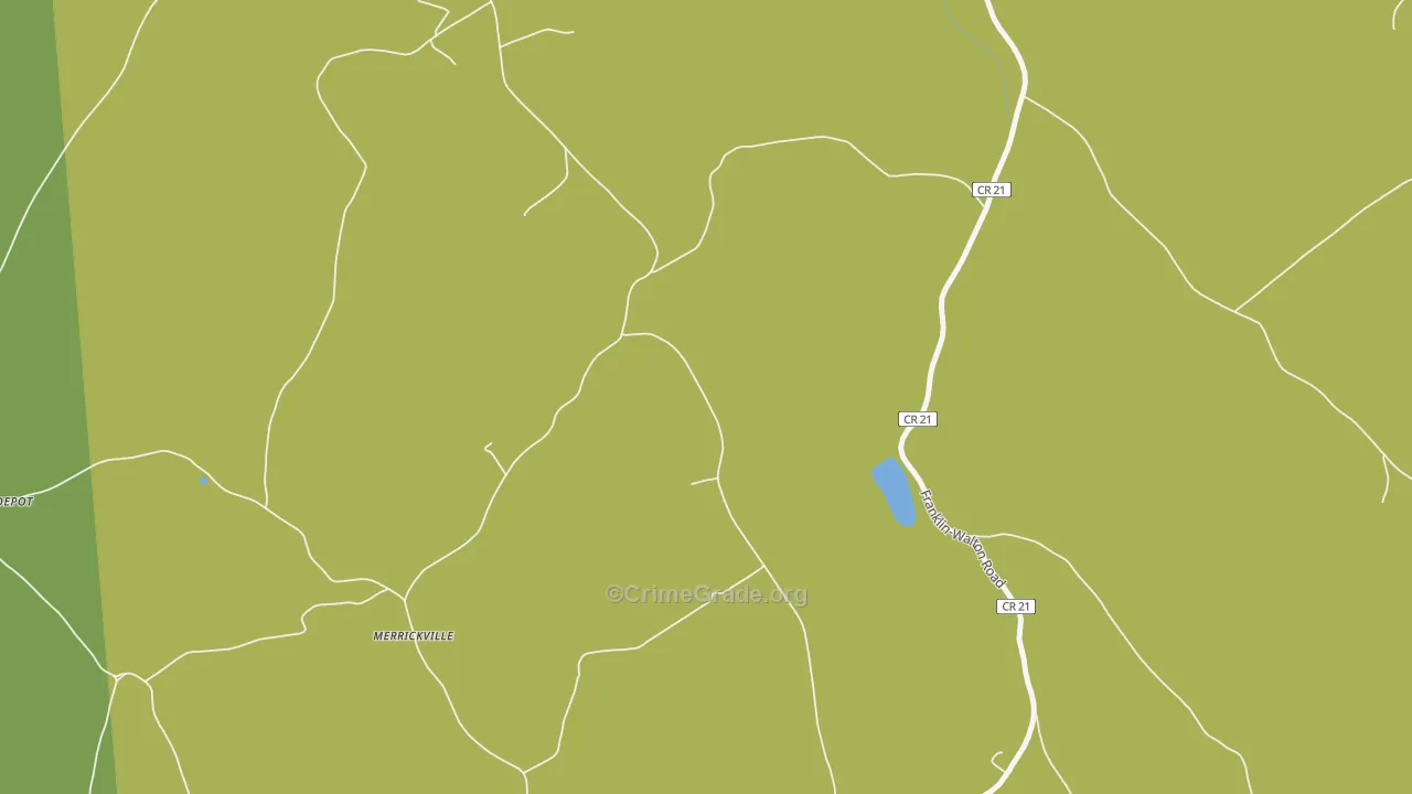 Merrickville, NY Map of Robbery Rates
