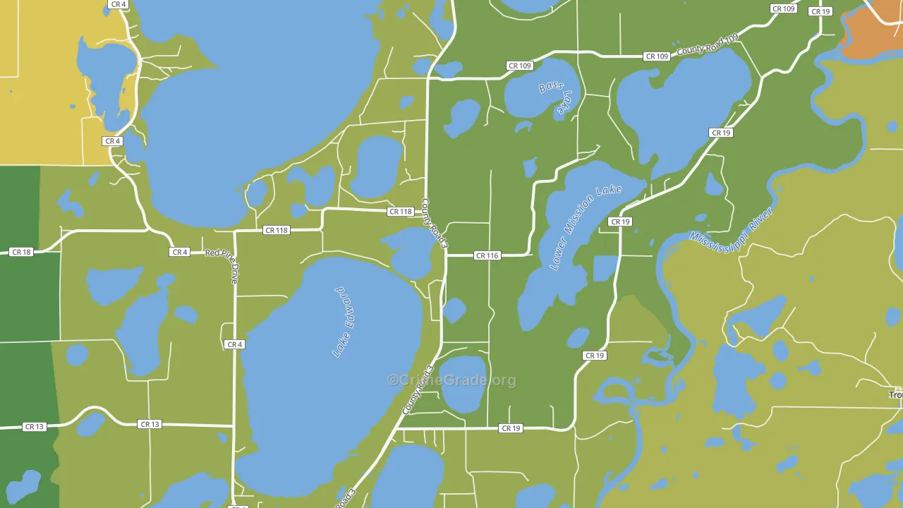 Merrifield, MN Map of Robbery Rates