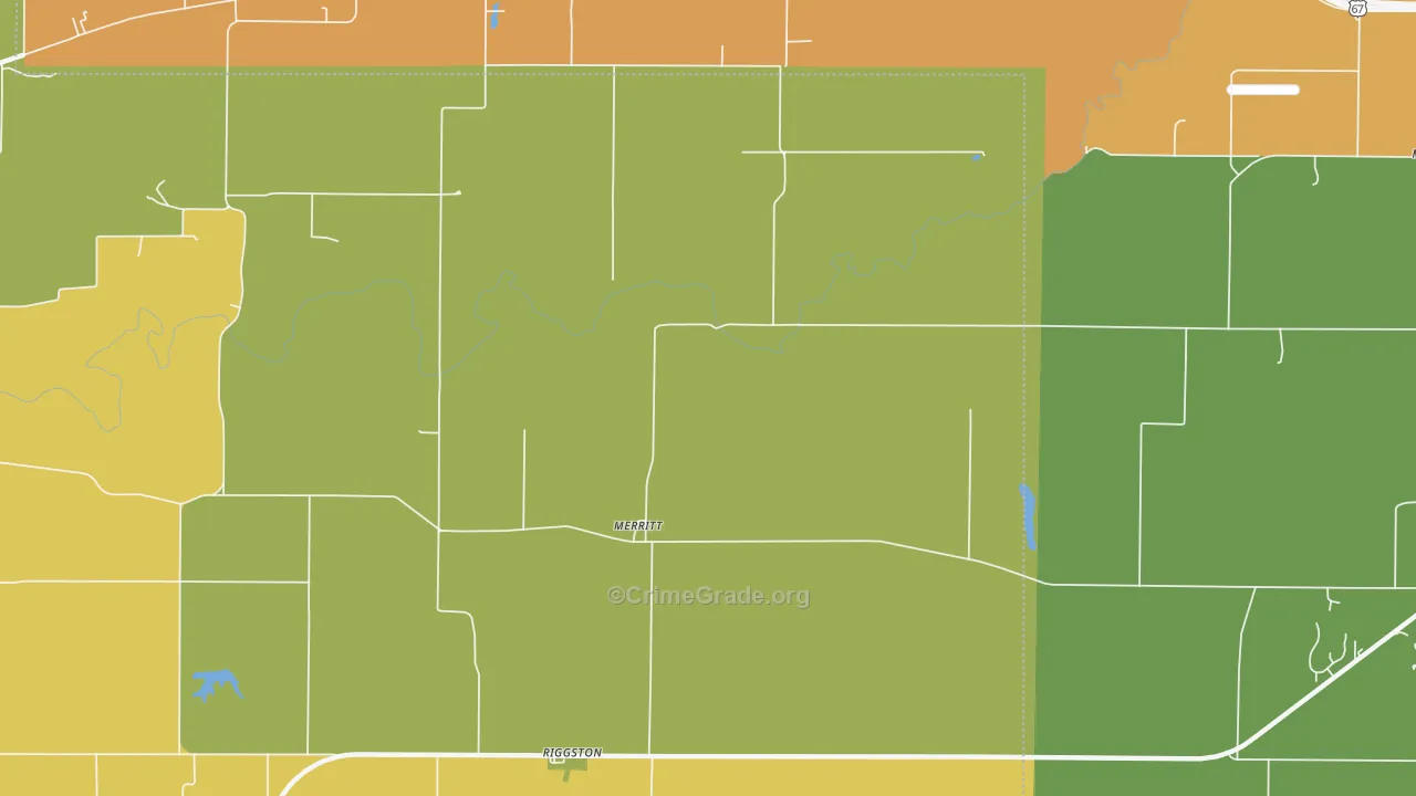 Merritt, IL Map of Robbery Rates