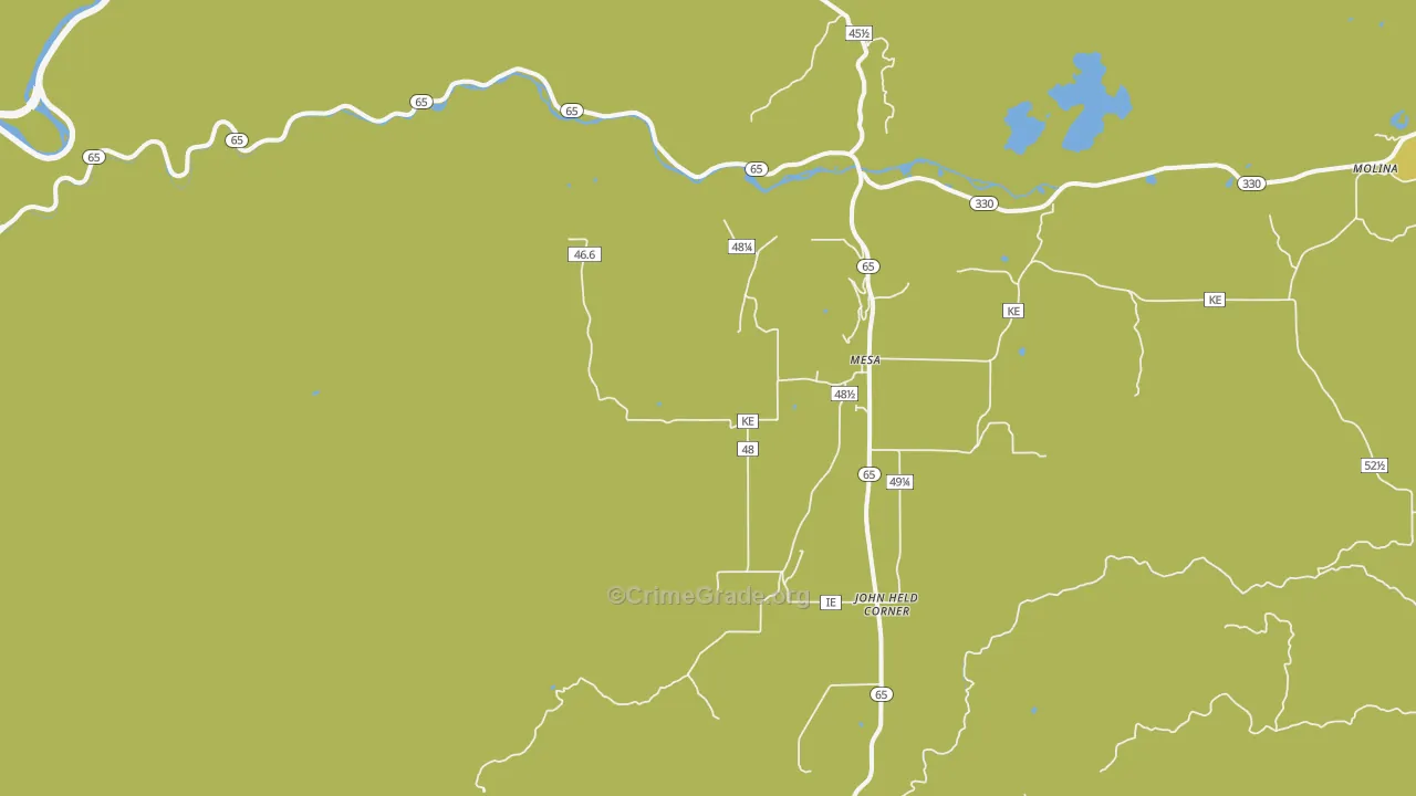 Mesa, CO Map of Robbery Rates