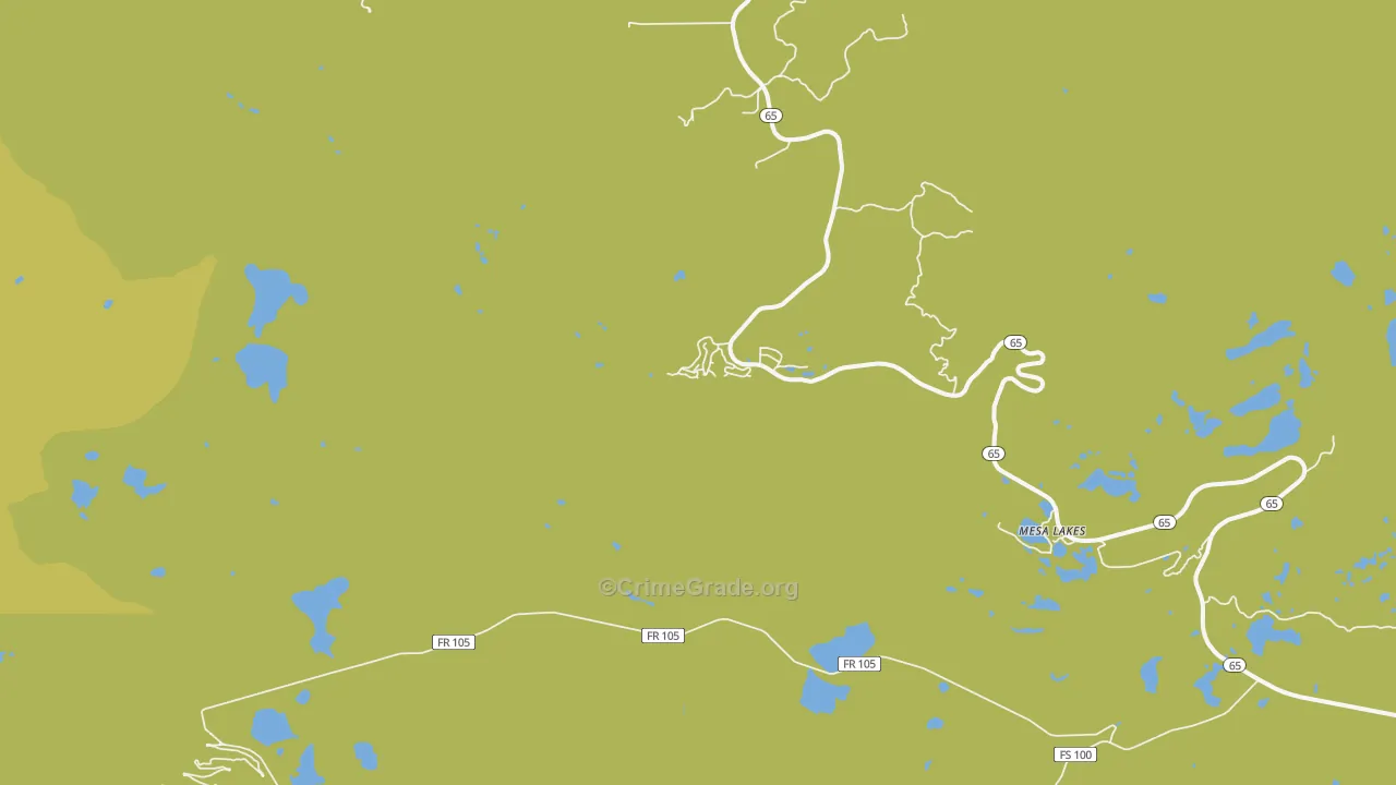 Mesa Lakes, CO Map of Robbery Rates