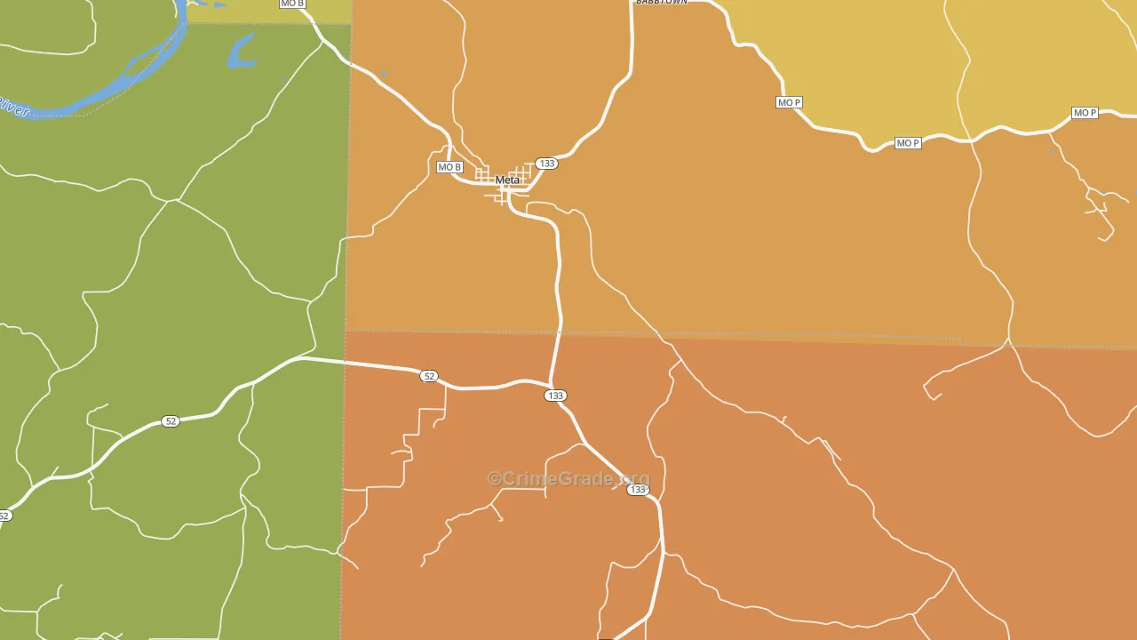Meta, MO Map of Robbery Rates