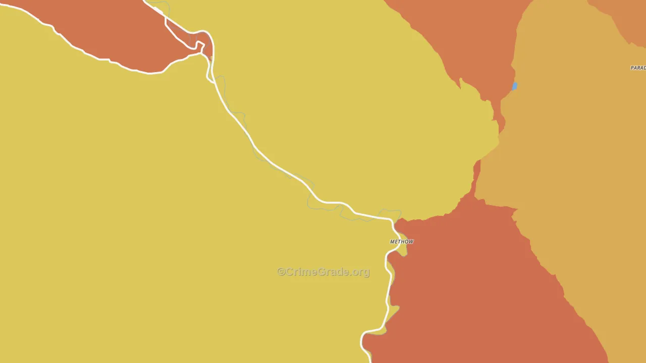 Methow, WA Map of Robbery Rates