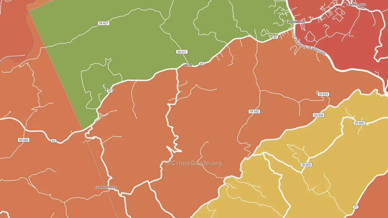 Mew, VA Map of Robbery Rates