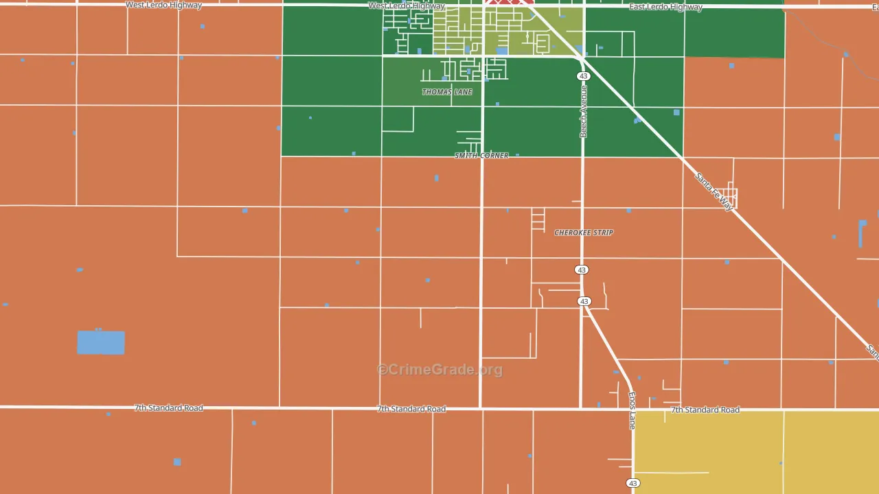 Mexican Colony, CA Map of Robbery Rates
