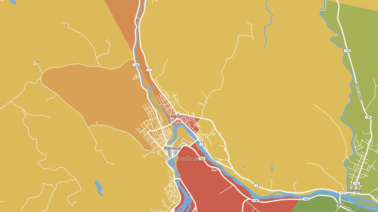 Mexico, ME Map of Robbery Rates