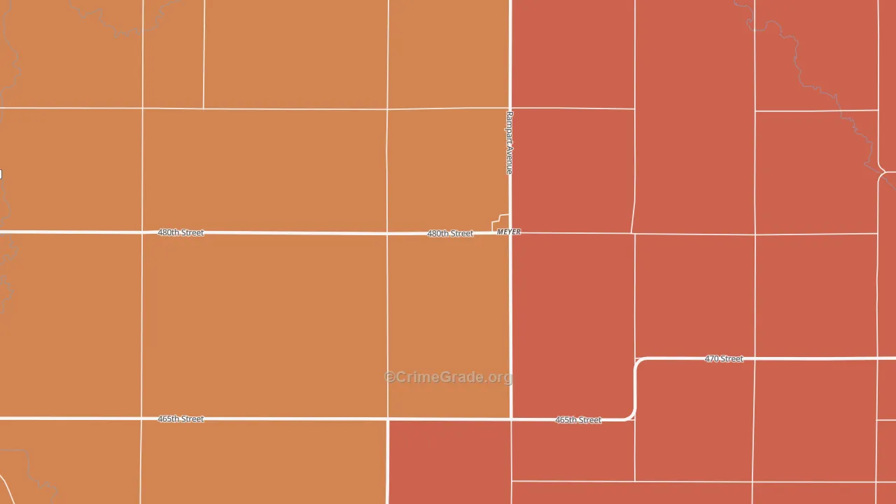 Meyer, IA Map of Robbery Rates