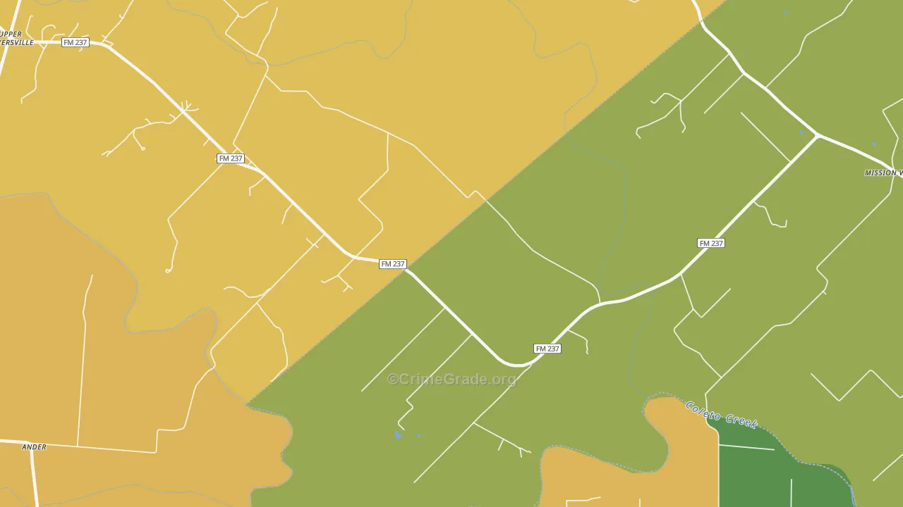 Meyersville, TX Map of Robbery Rates