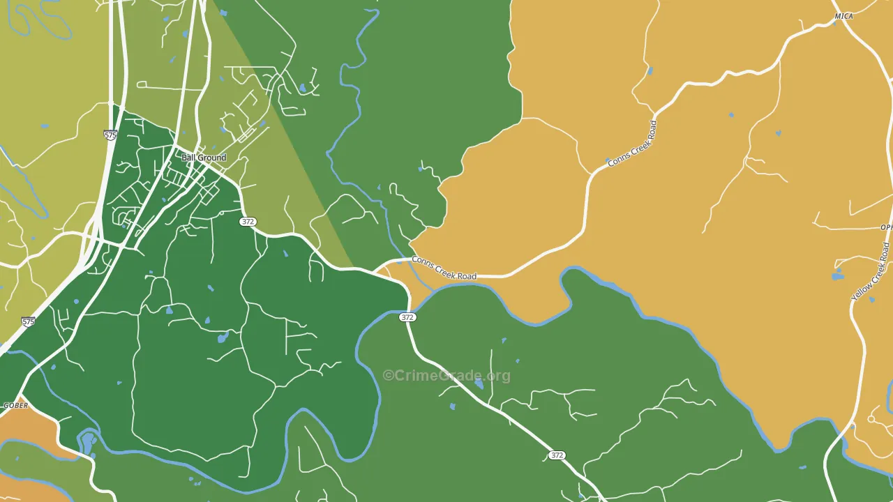 Mica, GA Map of Robbery Rates